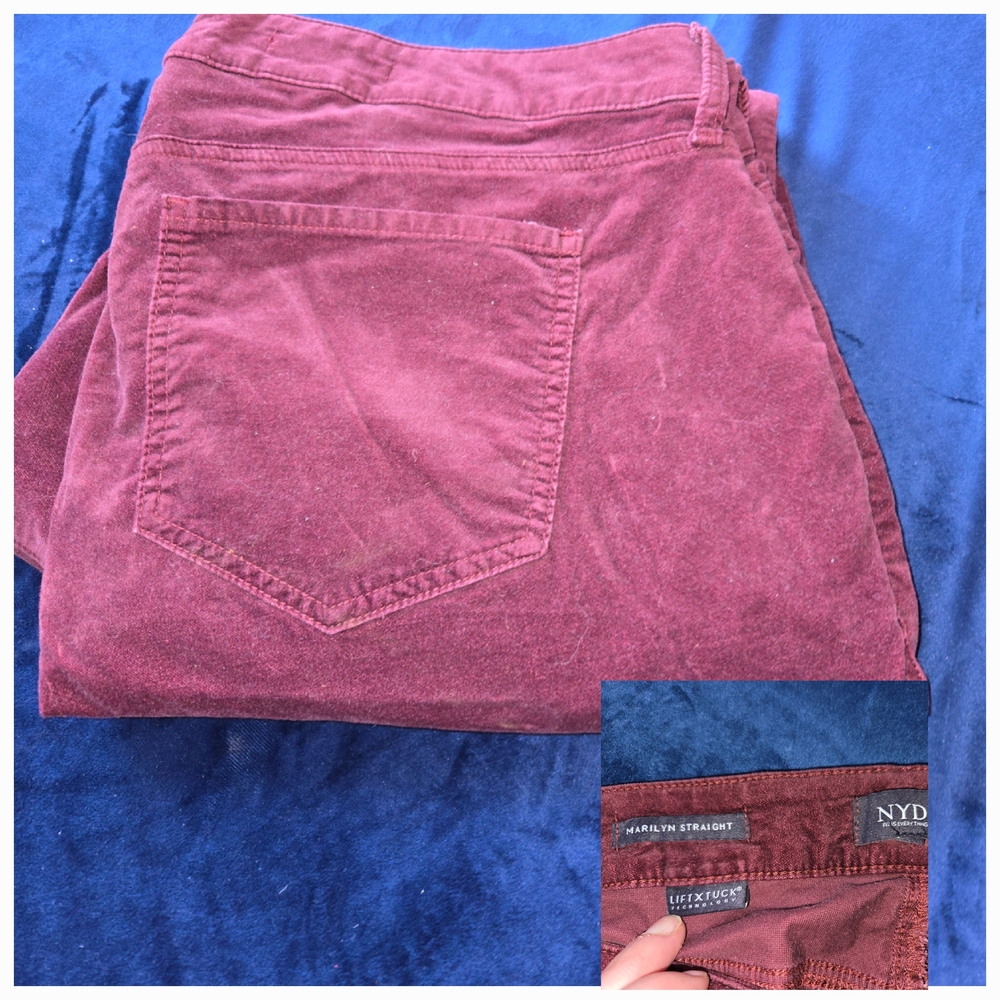 NYDJ Maroon Straight Leg Jeans
